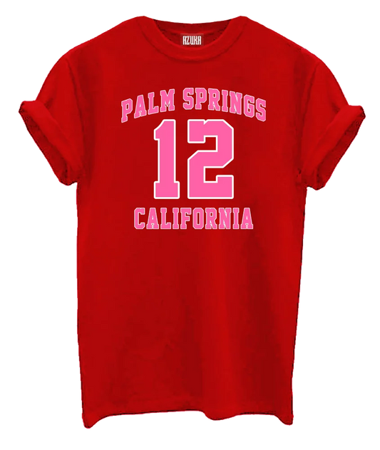 Shirt PALM SPRINGS rock fit -red