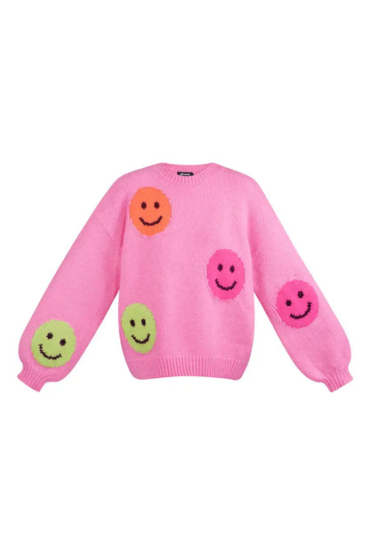 Trui SMILEY knit fuchsia