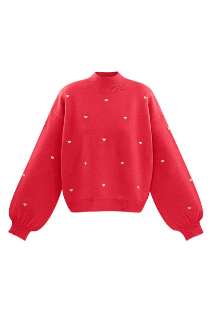 PRE-ORDER Sweater SWEETHEART charm rood